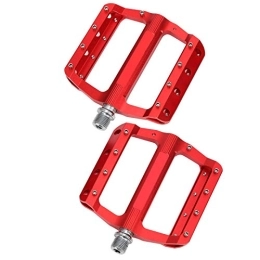 Keenso Spares Keenso JT02 Mountain Bike Pedals, Aluminum Alloy Lightweight Flat Bicycle Pedal Sets Non-Slip Bike Pedals(Red)