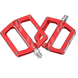 Keenso Spares Keenso Mountain Bike Bearings Pedals, Aluminum Alloy Road Cycling Flat Pedals Non‑Slip Bicycle Foot Rest Bicycle Adapter Parts(Red)