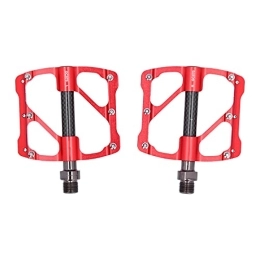 Keenso Spares Keenso Mountain Bike Pedals, 1 Pair Anti‑slip MTB Bike Pedals Mountain Bike 3 Bearing Pedals Cycling Platform Anti-skid Bicycle Pedals with Anti‑Slip Nails(red) Bicycles and Spare Parts
