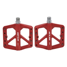 Keenso Spares Keenso Mountain Bike Pedals, 1 Pair MTB Bike Pedals Bicycle Self‑lubricating Bearing Pedals Cycling Platform Flat Pedals with 5 Anti‑skid Nails Red Bicycles and Spare Parts