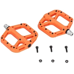 Keenso Spares Keenso Nylon Bike Pedals, 1 Pair Non-slip Bicycle Pedals Widen High Speed Bearing Pedals MTB Pedals Mountain Bike Pedal Replacement Cycling Accessories(orange) Bicycles and Spare Parts