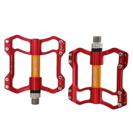 KP&CC Spares KP&CC Bicycle Cycling Bike Pedals 3 Sealed Bearings Aluminum Alloy Wide Tread Fits Most Bikes with Free Installation Tool, Red