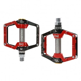 KP&CC Spares KP&CC Bicycle Cycling Bike Pedals Aluminum Alloy Molybdenum Steel Shaft Removable Non-slip Nail Fits Most Bike for Men and Women, Blackred