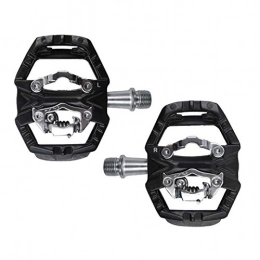 lamta1k Bike Pedal,2Pcs Dual Platform Self-locking Mountain Bike Pedal Fit for SPD Bicycle ZP-109S - Black