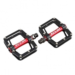 LECHI Mountain Bike Pedals, GC010 Bike Bearing Mountain Bike Pedal Foldable Bicycle Pedal, Black&Red