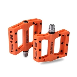 LIANYG Mountain Bike Pedal LIANYG Bicycle Pedals Ultra-light Mountain Bike Bicycle Pedals Nylon Fiber 4 Colors Big Foot Road Bike Bearing Pedals Bicycle Bike Parts 155 (Color : Orange)