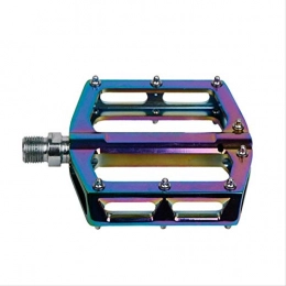 LJ Mountain Bike Pedals Slip-Resistant Flat Platforms Aluminum Alloy Mtb Bicycle Pedals Rainbow Color