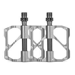 LvTu Spares LvTu Mountain Bike Pedals 9 / 16, Carbon Fiber Shaft 3 Bearing MTB Pedal Antiskid Durable (Color : Gray)