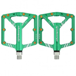 minifinker Mountain Bike Pedal minifinker Anti-Skid Pins BIKEIN Bicycle Accessories Aluminium Alloy BIKEIN 9 / 16 Ultralight Aluminium Alloy Mountain Road Bike Pedal, for Mountain Bike(green)