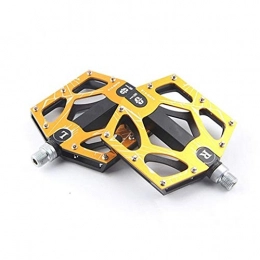 Aaren Mountain Bike Pedal Mountain Bike Bearing Pedal Flat 3 Palin Pedal Anti-Skid Pedal Easy Installation (Color : Yellow)