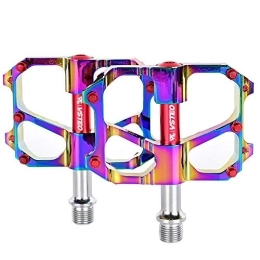 WHCL Spares Mountain Bike Pedals, 9 / 16 Inch Bicycle Pedals, Sealed Bearing, Lightweight Aluminum Alloy Colorful Wide Platform Cycling Pedal for BMX / MTB