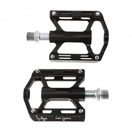 Samine Spares Mountain Bike Pedals Aluminium Alloy Bearings Foldable Bicycle Riding Black 1 Pair