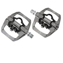 FLOSHO Spares Mountain Bike Pedals Dual Function Sided Pedals Plat & SPD Clipless Pedal Sealed Bearings 9 / 16” Bicycle Pedals Accessories Motorbike Footrests (Color : MZ-159 titanium)