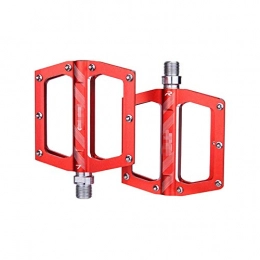 DHTOMC Spares Mountain Bike Pedals High Strength Aluminum Alloy Durable Anti-slip Perlin Bearing 1 Pair Bicycle Pedals Mountain Bike Pedals Bike Accessories Anti-skid Surface (Size:90 X 75.5 X 16mm; Color:Red)