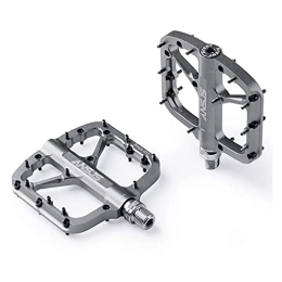 CNRTSO Spares Mountain Bike Pedals Platform Bicycle Flat Alloy Pedals 9 / 16" Sealed Bearings Pedals Non-Slip Alloy Flat Pedals Bike pedals (Color : Titanium)
