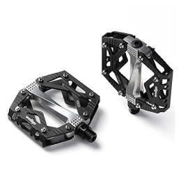 CNRTSO Spares Mountain Bike Pedals Platform Bicycle Flat Alloy Pedals 9 / 16" Sealed Bearings Pedals Non-Slip Alloy Flat Pedals Bike pedals (Color : Wellgo black)