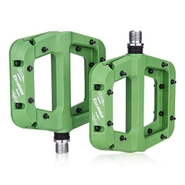 CNRTSO Spares MTB Bike Pedals Non-Slip Nylon fiber Mountain Bike Pedals Platform Bicycle Flat Pedals 9 / 16 Inch Cycling Accessories Bike pedals (Color : Green)
