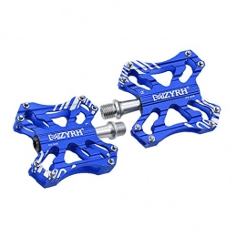 TANCEQI Spares MTB Bike Platform Pedals Aluminum Alloy DU Spindle 9 / 16" Road Bike Pedals Flat Cycling Pedals Sealed Bearing Axle with Metal Texture, Anti-Skid And Stable MTB Pedals for Mountain Bike BMX, Blue