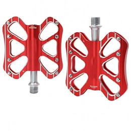 KuaiKeSport Spares Mtb flat Pedals, Bicycle Pedals Mountain Bike Accessories Ultralight MTB Road Cycling Non-Slip Durable Aluminum Alloy Sealed Bearings Pedals Outdoor Sports, Bmx Road Bike Pedals, Red