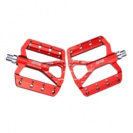 Generic Mountain Bike Pedal MTB Pedals Mountain Bike Pedals Bearing Non-Slip Lightweight Aluminum Alloy Bicycle Platform Pedals for BMX MTB 9 / 16" - Red