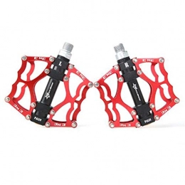 MW Mountain Bike Pedal MW Bicycle Pedals - Mountain Bike Pedals - Aluminium Alloy Cycling Sealed - Road Bike Pedals, Fit Most Adult Bikes, 1 Pair, red