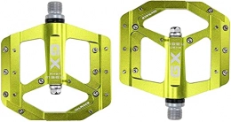 NKTJFUR Spares NKTJFUR Bike Pedals Flat Foot Pedal Sealed Bike Pedals CNC Aluminum Body For MTB Road Mountain Bike 3 Bearing Bicycle Pedal Parts (Color : Green)