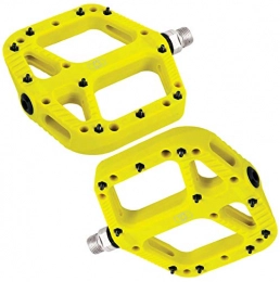 Oxford Mountain Bike Pedal Oxford Loam 20 Flat Mountain Bike Pedals - Yellow / Lightweight Nylon Plastic MTB Bicycle Cycling Cycle Platform Part Sticky Grip Downhill Enduro Trail Off Road Freeride 20 Pin 9 / 16 Axle Pedal Pair