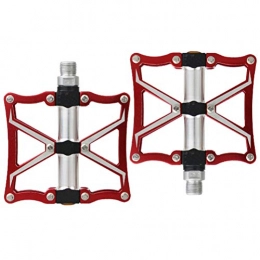 Pedals Mountain Bike Pedal Pedals Mountain Bike, 3 Bearings Super Light Quality Aluminum Bike, Bike for MTB, Road Bicycle, BMX, City & Trekking, Red