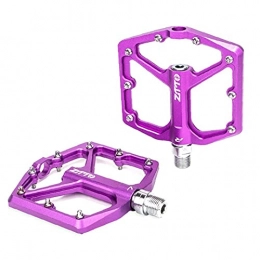 PJKKawesome Bike Pedal, Aluminum Alloy Mountain Pedals Mtb Bike Pedals Non-slip Bicycle Platform Pedals (2*pedals) Purple