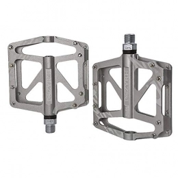 PsetYsail Spares PsetYsail Mountain Bike Pedal Anti-Skid Bicycle Pedal Waterproof Platform Bicycle Flat Alloy Pedal 9 / 16 Needle Roller Bearing, Silver