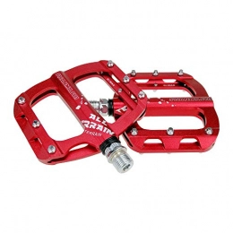 Qichengdian Spares Qichengdian Bicycle pedal Mountain Bike Pedal 1 Pair Of Aluminum Alloy Non-slip Durable Pedal Surface Road 7 Colors Mountain bike pedal (Color : Red)