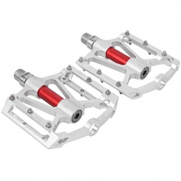 QITERSTAR Mountain Bike Pedal QITERSTAR Bike Accessory, 1Pair Bike Pedal, Black / Red / Silver for Cyclist Mountain Bicycle Accessory Riding(Silver)