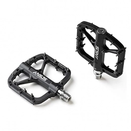 QSCTYG Spares QSCTYG Bike Pedals Mountain Bike Pedals Platform Bicycle Flat Alloy Pedals 9 / 16" Sealed Bearings Pedals Non-Slip Alloy Flat Pedals bicycle pedal (Color : A012 Black)