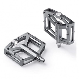 QSCTYG Spares QSCTYG Bike Pedals Sealed Bearing Mountain Bike Pedals Platform Bicycle Flat Alloy Pedals 9 / 16" Pedals Non-Slip Alloy Flat Pedals bicycle pedal (Color : A015 Titanium)