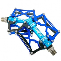 Qwqbwb Spares Qwqbwb Mountain Bike Pedals, Aluminum Alloy Bearings, Comfortable Pedals, Universal Size 9 / 16, Blue