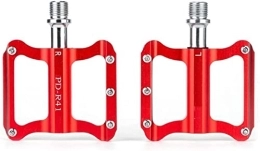 Generic Mountain Bike Pedal Road and mountain bike pedals, MTB Bicycle Pedals Mountain Road Bike Flat Pedals 9 / 16" Lightweight Aluminum Alloy Platform Cycling Pedal Universal For BMX (Color : Red B) (Color : Red a)