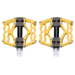 Regun Spares Road Bicycle Lightweight Pedals - 1 Pair Aluminium Alloy Mountain Bike Road Bicycle Lightweight Pedals Replacement Accessory(gold)