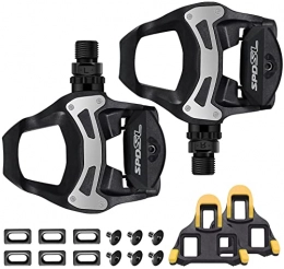 TacoBey Spares Road Bike Pedals, Cycling Pedal Cleats Set for Shimnao SPD Clipless Pedals, Adjustable Wide Platform Waterproof Dustproof Bicycle Pedals for Shimnao 105 SM-SH System Shoes Fitness Peloton Spin Bike