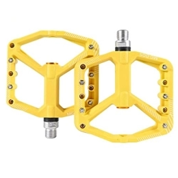 AXOINLEXER Mountain Bike Pedal Road Bike Pedals Mountain Bike Pedals Non-Slip Lightweight Cycling Pedals Platform Aluminum Alloy Bicycle Pedal Fits Most MTB BMX, Yellow