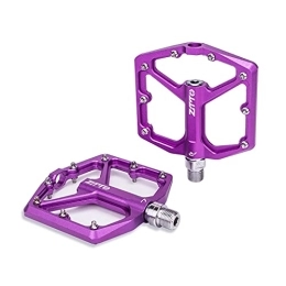 CNRTSO Mountain Bike Pedal Road Bike Ultralight Sealed Pedals CNC Cycling Part Alloy Hollow Anti Slip Bearings System Mountain 12mm Axle Bike pedals (Color : JT07 Purple)