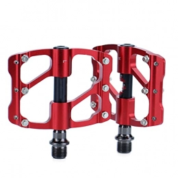 SFSHP Spares SFSHP Bicycle Three Bearings Foot Tread, Mountain Road Bike Riding Pedals, Aluminum Alloy Riding Accessories, Red