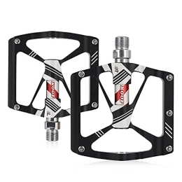 SHHMA Spares SHHMA Mountain Bike Pedals, CNC Aluminum Alloy Bearing Bicycle Non-Slip Flat Panel Wide Pedal Bicycle Accessories, Black