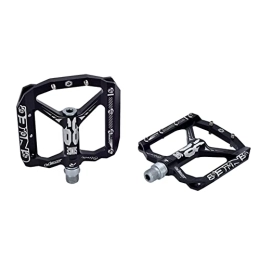 SHHMA Spares SHHMA Mountain Bike Pedals, DU Bearing Ultra Strong CNC Machined Alloy Bicycle Non-Slip Flat Panel Is Wide Pedal Bicycle Accessories, Black