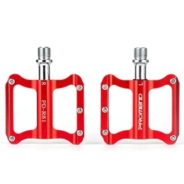 SHHMA Spares SHHMA Road Bike Pedals 9 / 16 Sealed Bearing Mountain Bicycle Flat Pedals Aluminum Alloy Wide Platform Cycling Pedal Bicycle Accessories, Red