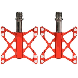 Shipenophy Spares Shipenophy exquisite workmanship robust Aluminium Alloy Mountain Road Bike Lightweight Pedals Pedals Bicycle Replacement Equipment durable for trail riding(red)