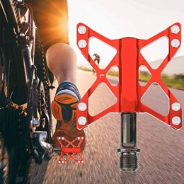 Shipenophy Spares Shipenophy Pedals Bicycle Replacement Equipment exquisite workmanship Aluminium Alloy Mountain Road Bike Lightweight Pedals for Home Entertainment for School Sports(red)