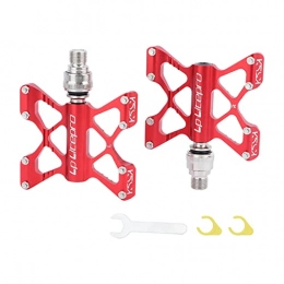 SM SunniMix Spares SM SunniMix Alloy Lightweight Bike Flat Platform Pedals Mountain Road MTB BMX Folding Bicycle Sealed Bearing 9 / 16'' Parts - Red