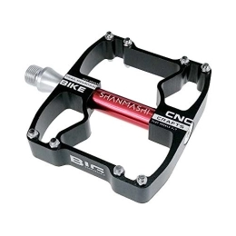 SuDeLLong Spares SuDeLLong Mountain Bike Pedal Alloy Sliding Bearing Sealed Pedal 1 Spindle Protectable Non-slip Durable Mountain Bike Pedals Black Red