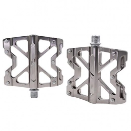 SYLTL Mountain Bike Pedal SYLTL Bike Pedals, Aluminum Alloy Mountain Bike Pedals Ultralight Road Hybrid Pedals Antiskid Bicycle Pedal 1 Pair, titanium