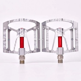 SYLTL Spares SYLTL Bike Pedals, Mountain Bike Pedals Aluminum Alloy Antiskid 1 Pair Ultralight Road Bike Hybrid Pedals, titanium